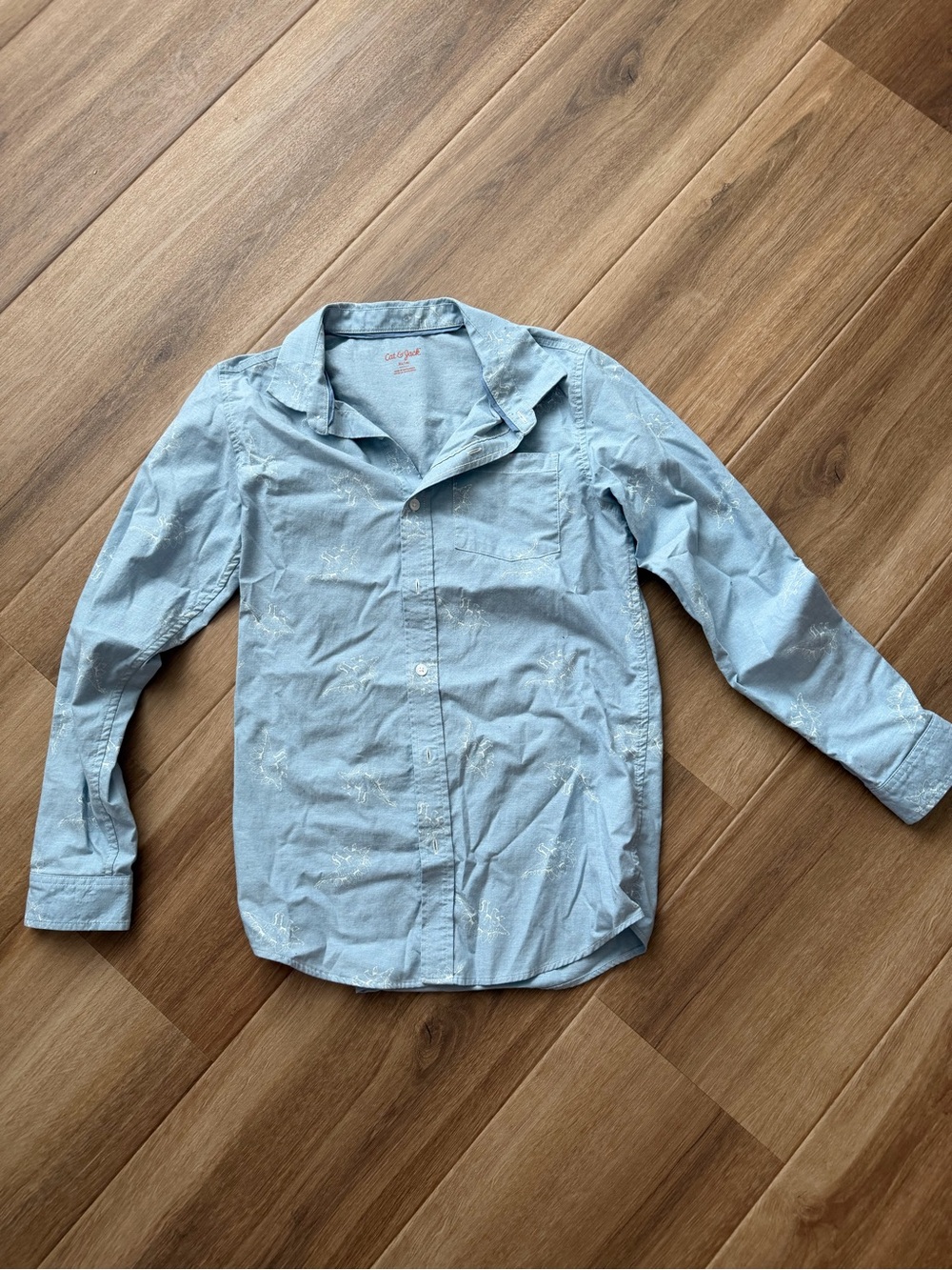 Cat & Jack Light Blue Long-Sleeve Button-Down Shirt